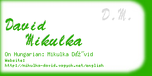 david mikulka business card